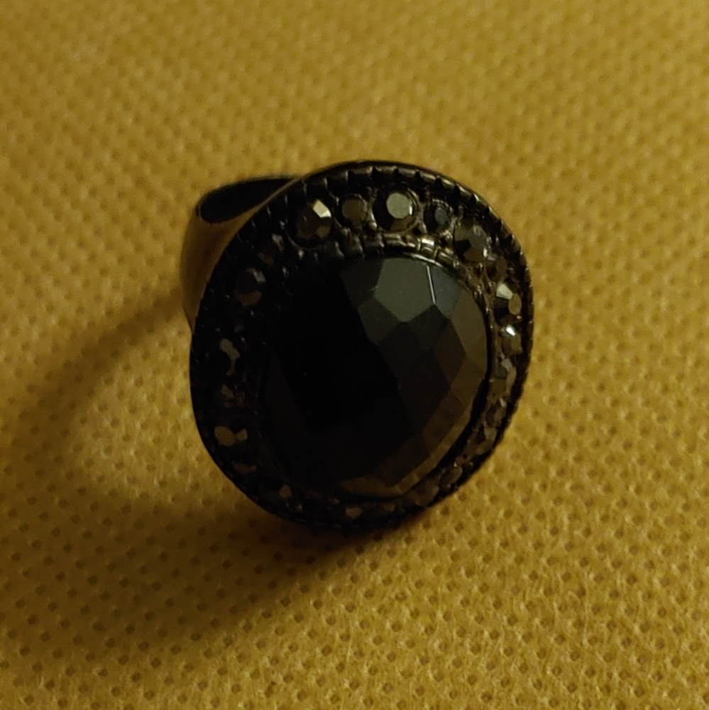 Express black rhinestone ring